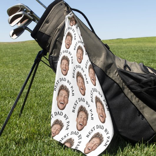Funny Best Vater by Par Custom Face pattern Golfhandtuch