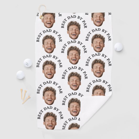Funny Best Vater by Par Custom Face pattern Golfhandtuch (Insitu)