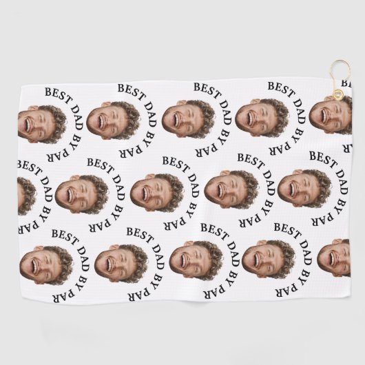 Funny Best Vater by Par Custom Face pattern Golfhandtuch (Horizontal)