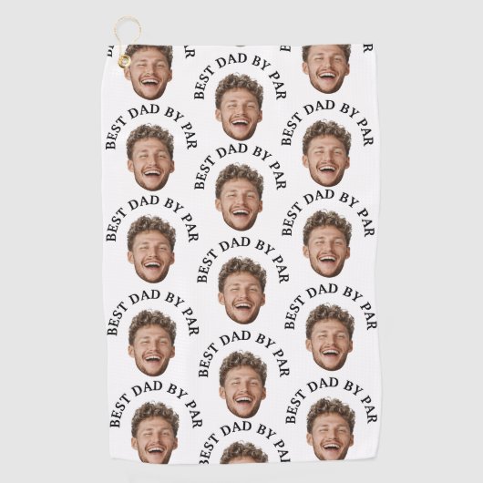 Funny Best Vater by Par Custom Face pattern Golfhandtuch (Vorderseite)