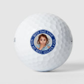 Funny Best Vater Ever Blue White Foto Golfball (Vorderseite)