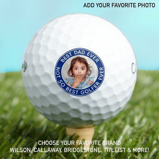 Funny Best Vater Ever Blue White Foto Golfball