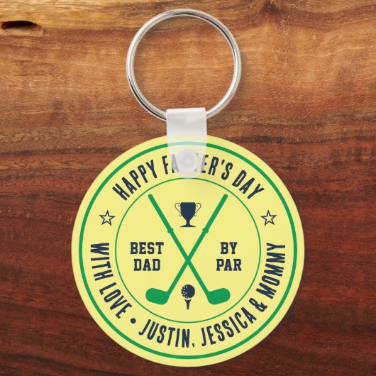 Funny Best Vater Par Individuelle Name Golf Club L Schlüsselanhänger (Vorderseite)