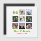 Funny BESTE FREUNDIN FOTO COLLAGE Geschenk Persona Magnetkarte (Vorne/Hinten)