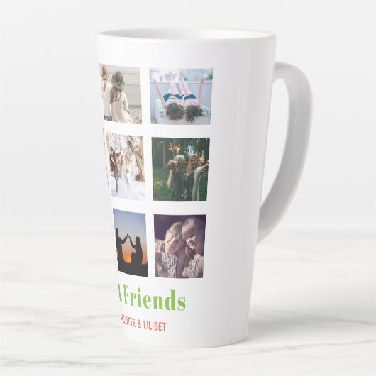 Funny BESTE FREUNDIN FOTO COLLAGE Geschenk Persona Milchtasse (Rechte Ecke)
