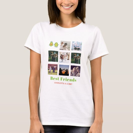 Funny BESTE FREUNDIN FOTO COLLAGE Geschenk Persona T-Shirt (Vorderseite)