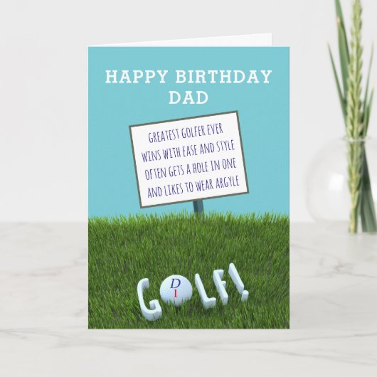 Funny Bester Golfer je Geburtstag Karte (Vorderseite)
