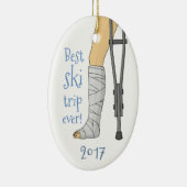 Funny Bester Skiausflug aller Zeiten! Broken Cast Keramikornament (Rechts)