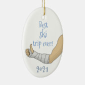Funny Bester Skiurlaub überhaupt! Brucharm in der  Keramik Ornament (Rechts)