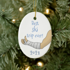 Funny Bester Skiurlaub überhaupt! Brucharm in der  Keramik Ornament