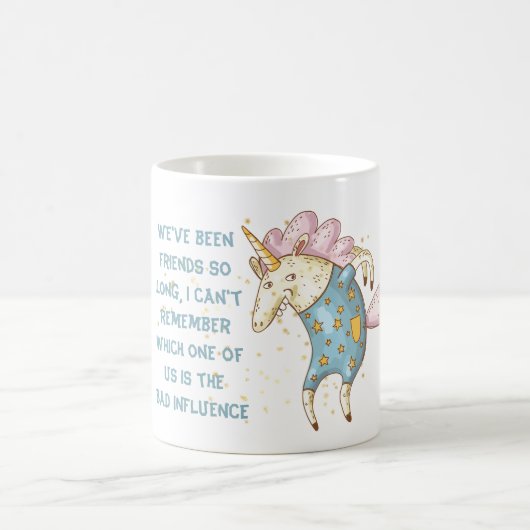 Funny Bestfriend BAD EINFLUSS Einhorn Mad Kaffeetasse (Mittel)