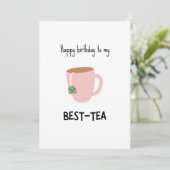 Funny Bestie Pun Birthday Card (Stehend Vorderseite)