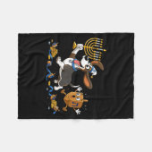 Funny Bet Hound Dreidel Menorah Hanukkah Kids Wome Fleecedecke (Vorderseite (Horizontal))