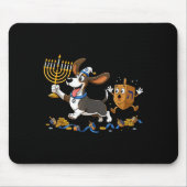 Funny Bet Hound Dreidel Menorah Hanukkah Kids Wome Mousepad (Vorne)