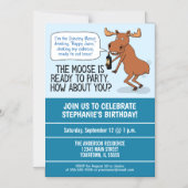 Funny Betrunken Dance Moose Geburtstagsparty Magneteinladung (Vorderseite)