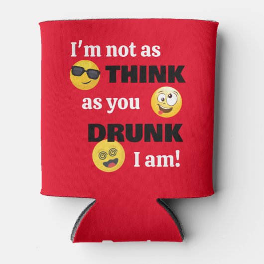 Funny Betrunken Emoji Dosenkühler (Vorderseite)