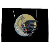 Funny Betrunken Halloween Full Moon Bat Große Geschenktüte (Rückseite)