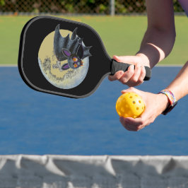 Funny Betrunken Halloween Full Moon Bat Pickleball Schläger