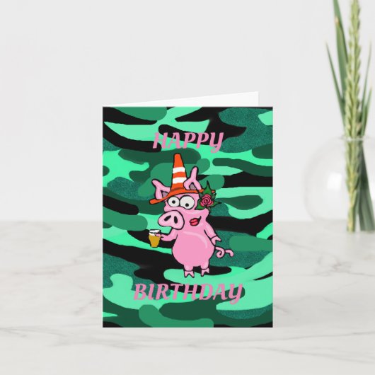 Funny Betrunken Ping Birthday Card Karte (Vorderseite)