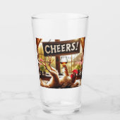 Funny Betrunken Rooster Bierglas Glas (Vorderseite)