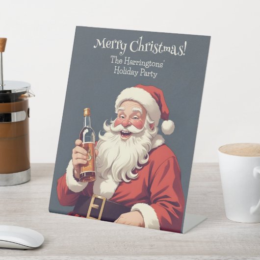 Funny Betrunken Santa Sockelschild (In SItu)