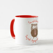 Funny betrunkene Eule niedlicher Cartoon trinken S Tasse (Vorderseite Links)