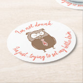 Funny betrunkene Eule Untersetzer (Angewinkelt)