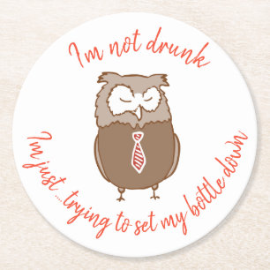 Funny betrunkene Eule Untersetzer