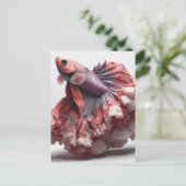 Funny Betta Fish Mode Postkarte (Stehend Vorderseite)