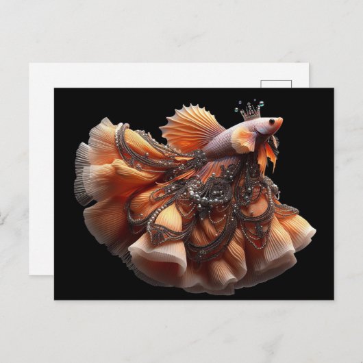 Funny Betta Fish Mode Postkarte (Vorne/Hinten)