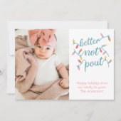 Funny Better Not Push Foto Feiertagskarte (Vorderseite)