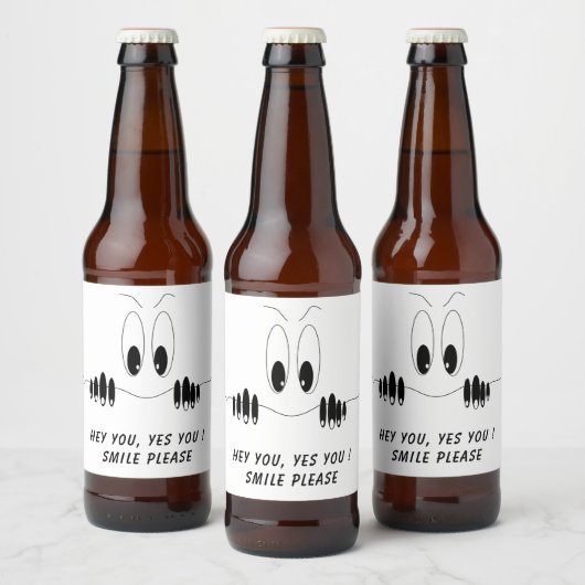 Funny Bettle Label Neugier Augen Custom Text Bierflaschenetikett (Flaschen)