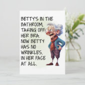 Funny Betty's im Badezimmer Einladung (Stehend Vorderseite)