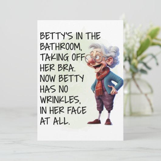 Funny Betty's im Badezimmer Einladung (Stehend Vorderseite)