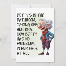 Funny Betty's im Badezimmer Einladung