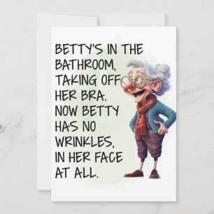 Funny Betty's im Badezimmer Einladung