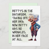 Funny Betty's im Badezimmer Einladung (Vorne/Hinten)