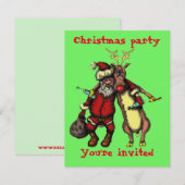 Funny betunken Weihnachtskarte und Rudolph Weihnac Einladung (Vorne/Hinten)