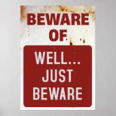 Funny Beware Just Vorsicht Poster (Vorne)