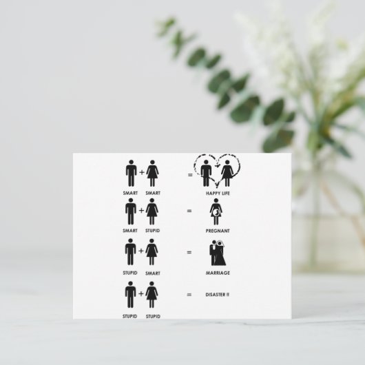 Funny Beziehungen Postkarte (Stehend Vorderseite)