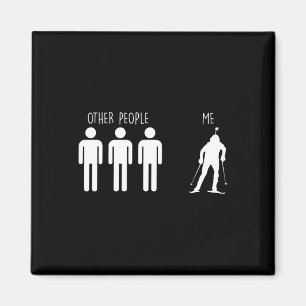 Funny Biathlete für Langlauf-Skifahren Magnet