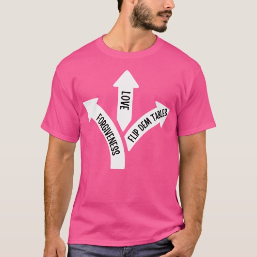Funny Bible Dreht Tables Christlich Joke Mad Lik T-Shirt (Vorderseite)