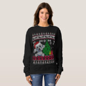 Funny Bichon Frise Christmas Ugly Sweater Hund Lie Sweatshirt (Vorne ganz)