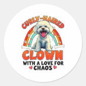 Funny Bichon Frise Design For Dog Lover Runder Aufkleber (Vorderseite)