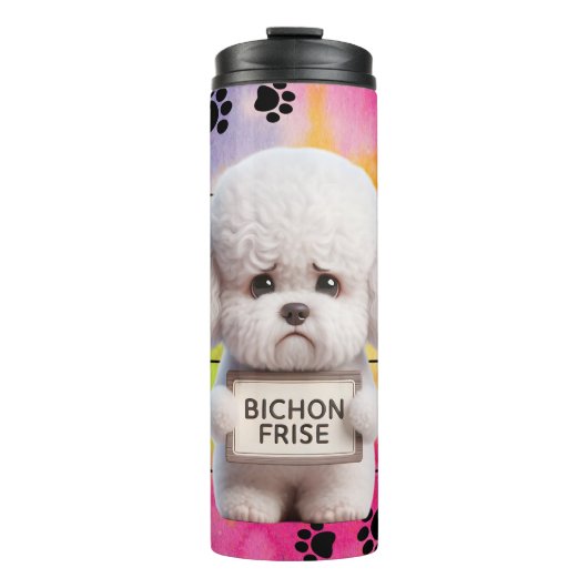 Funny Bichon Frise Dog Thermosbecher (Vorderseite)
