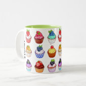 Funny bicolour cupcake coffee mug tasse (Vorderseite Links)