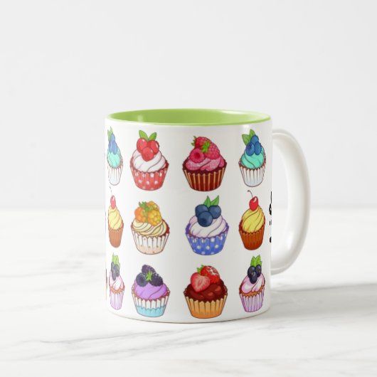 Funny bicolour cupcake coffee mug tasse (VorderseiteRechts)