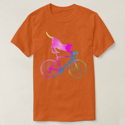 Funny Bicycle Cat Cyclist T-Shirt (Design vorne)