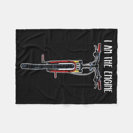 Funny Bicycle I Am The Engine Fleecedecke (Vorderseite (Horizontal))