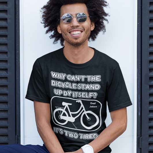 Funny Bicycle Joke / It's Two Tired / Vater Jokes T-Shirt